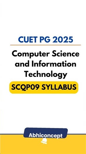 CUET PG 2025 CS & IT OFFICIAL SYLLABUS #shorts #cuetpg2025 #csit #cuetpgcs