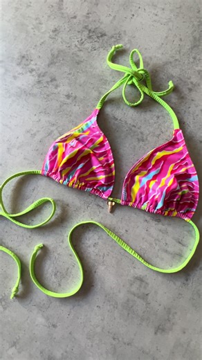 Our pink tiger swim top 👙 designed & handcrafted in-house using premium fabrics & an adjustable fit 🌟 #smallbusiness #smallbusinessowner #swimwearbrand #handcrafted #fashiondesigner