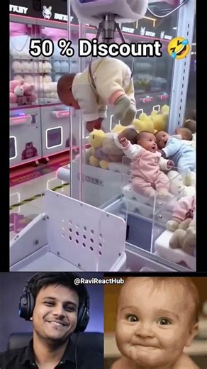 Most Shocking Sale Ever! 😂 #funny #shocking #clawmachine #baby #ravireacthub