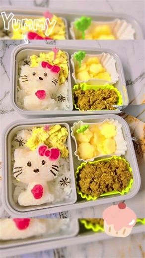 Cute Hello kitty Bento Lunch Box #bentolunchbox #schooltiffinbox #kidslunchbox