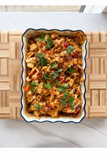 Peri Peri Tofu Rice Bake: Budget Meal Prep