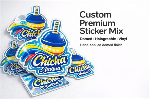 Custom Sticker Mix – Domed Resin, Holographic & Vinyl Die Cut Stickers - Etsy