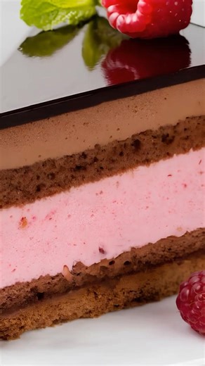 Chocolate and Raspberry Layer Cake (Entremet Style) 😍
