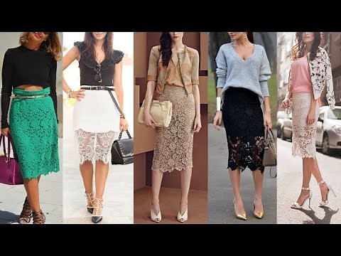 FALDAS DE ENCAJE MODERNAS Y ELEGANTES COMO COMBINARLAS /COMBINACIONES CON ALDAS MODERNAS DE ENCAJE