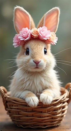 Watch This Fluffy Bunny Snort in a Flower Crown!