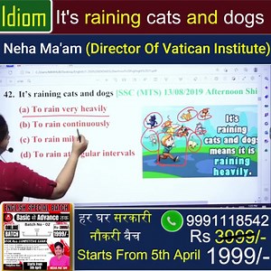 Idiom (It's raining cats and dogs) || Neha Ma'am || Vatican Institute Rohtak || #english #englishgrammar #englishspeaking #englishvocabulary #englishlearning #idioms #its #raining #cats #and #dogs #englishbynehamam #vatican_institute | Neha Mam English
