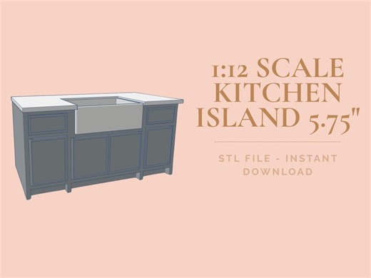 1:12 Scale Dollhouse Kitchen Island Cabinet STL File | Miniature Furniture (digital Download) - Etsy