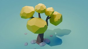 【blender】low-poly树木建模渲染（中文字幕）