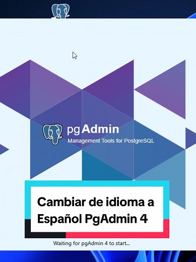 Cambiar de idioma a Español en PgAdmin 4