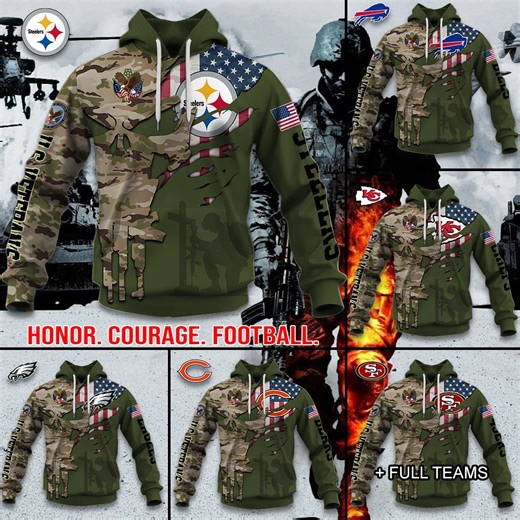 🏈🔥Honor. Courage. Football. 🔥 Salute to Service Edition — Limited Drop. 🛒 Shop now before it’s gone! - https://rebrand.ly/nfl-veteran | Football Fan Shop