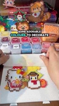 Hello Kitty Christmas Scene | Decorating the Tree & Snowman with Pixie Beads #fusebeads #craft #diy