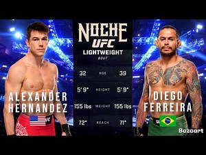 ALEXANDER HERNANDEZ VS DIEGO FERREIRA FULL FIGHT UFC NOCHE