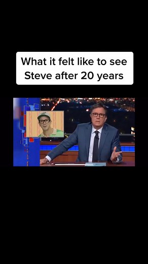 Steve visits @colbertlateshow with all the feels #steveburns #steve #bluesclues #thelateshowwithstephencolbert #stephencolbert @genna | Steve Burns