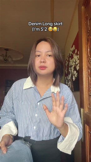 Denim Long Skirt Try-On Haul and Review | Fits Perfectly for 5'2 Height | OOTD