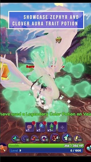 Zephyr and Clover Aura Trait potions in Dragon Adventures Roblox