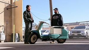 The owner of a 1962 Harley-Davidson Topper is eager to make a deal, but Chum isn't so impressed with the condition of this scooter. | Pawn Stars on History