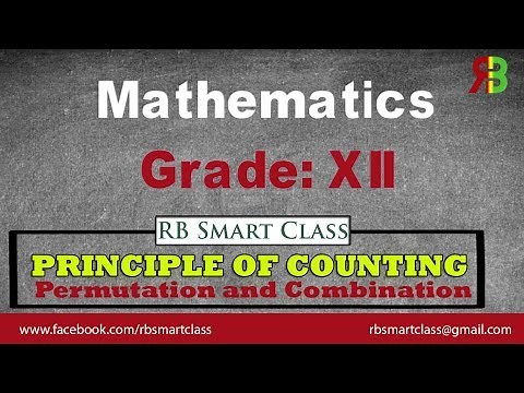Permutation and Combination Part 1 (Principle of Counting) II Grade 12 II RB Smart Class