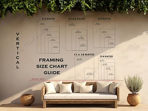 Wall Art Size Guide, Frame Size Guide, Print Size Guide, Poster Size Chart, Photo Display Guide, Vertical & Horizontal Size Template PSD JPG - Etsy