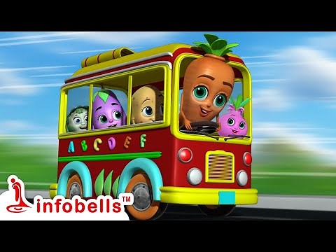 Bus Song - The Wheels On The Bus Goes Round and Round | Nursery Rhymes & Baby Songs | Infobells