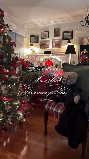 Comment CLASSIC for a direct link to your DM’s. Every Christmas season, I look forward to stepping into The Grammy Pod because it’s really stepping into my mom’s imagination. She’s 85 years old and still designs every detail herself. My mom always jokes that she has a little “masculine tick” in her style, and it’s true… moody colors, horses, rich plaids, that timeless Ralph Lauren feel. The funny thing is, it may be trending now, but Grammy has been doing it for decades. She’s always been ahead 