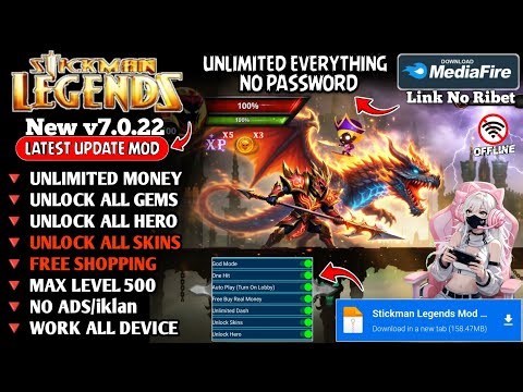 Stickman Legends Mod Apk Menu V7.0.22 - Unlimited Money Unlock All Hero & Free Shopping