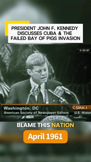@coldwararchives on Instagram: "President John F. Kennedy delivers remarks to members of American Society of Newspaper Editors concerning failed Bay of Pigs invasion in Cuba, Washington, D.C. (April 20, 1961). 📝 In 1959, Fidel Castro came to power in an armed revolt that overthrew Cuban dictator Fulgencio Batista. The U.S. government distrusted Castro & was wary of his relationship with Nikita Khrushchev, leader of the Soviet Union. Before his inauguration, John F. Kennedy was briefed on a plan