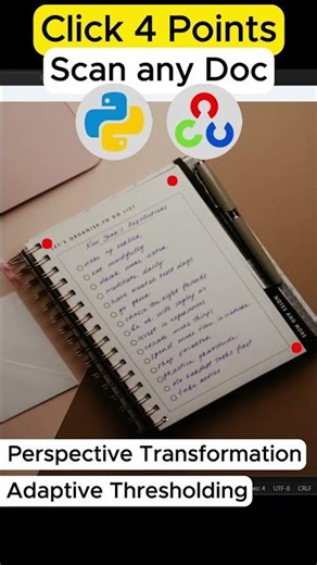 Python Document Scanner with OpenCV #computervision #photoshop #deeplearning #machinelearning #ai