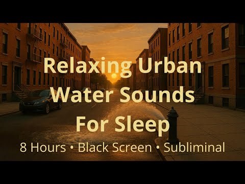 Relaxing Urban Water Sounds for Sleep 8 Hours Subliminal Healing (Black Screen)