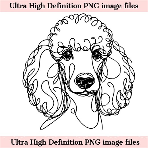 Digital Sketch Line Standard Poodle PNG File Beautiful Ink Line Art Minimal Wall Art - PNG Instant Download for Sublimation - Dog Mom Craft - Etsy