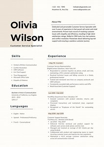 Customer Service Resume Template: Editable Canva CV With Cover Letter (downloadable) - Etsy Canada
