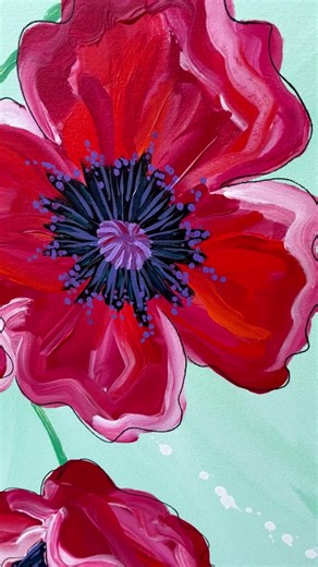 Diving deep into these luscious blooms for a little taste of spring. 🫶🏻🌺🎨 #poppies #poppiesofinstagram #floralart #floralpainting #floralpaintings #floralpainter