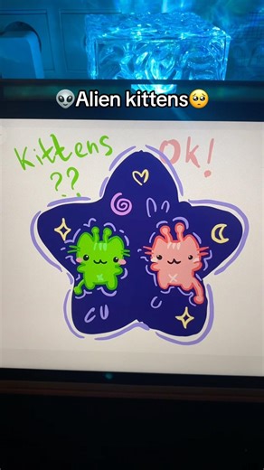 👽alien kittens🥺 #drawly #kitten #socute #artchallenge #cute #ishowspeed #alien
