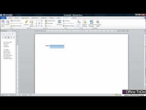 How to create protected forms in a Word document? | Word 2010