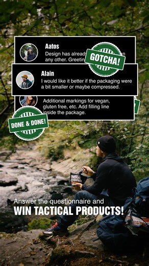 ⚡️ You spoke. We listened. New menu. New packaging. BIG PORTION meals. Now it’s your turn again – did we nail it or is there still room to grow? 👀 Take a few minutes to share your thoughts, help shape the next Tactical Foodpack menu, and get a chance to WIN a Weekpack. 🗓️ Feedback open until October 31. Give your feedback 👇 🇬🇧: form.typeform.com/to/pK621UK6 🇪🇪: form.typeform.com/to/BQUS95wq 🇩🇪: form.typeform.com/to/tvoEsfxb 🇫🇷: form.typeform.com/to/Jd3jrVBT True food keeps getting bet
