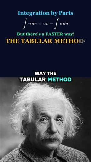 TABULAR METHOD INTEGRATION BY PARTS EXPLAINED IN 30 SECONDS. #calculus #30second #math