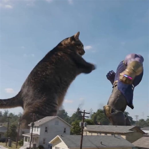 Easy!!!#cat #thanos #superhero #avengers #marvel | cat
