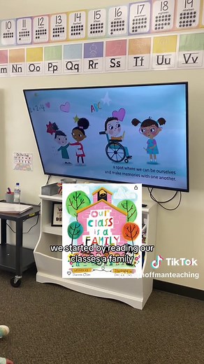 Day 2 in Kindergarten was all about creating our classroom promises for the year. We started out by reading the book “Our Class is a Family.” I always show my students the @vooks version. It’s just a little more fun and interactive. Then we came up with a list of ideas for class promises. I have NEVER had my students be part of the classroom rule or expectation creation process…so I was really proud of them for coming up with a few in their own. Basically we landed on: ✨Be a friend to everyone! 