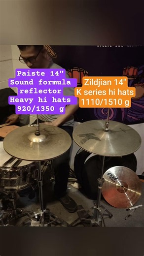 14" hi hats sounds paiste sound formula - Zildjian K series#drums #drummer
