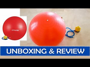 Anti Burst Exercise, Yoga & Fitness Ball -Strauss | Gym Workout & Balance Gym Ball (With Pump) 55 cm