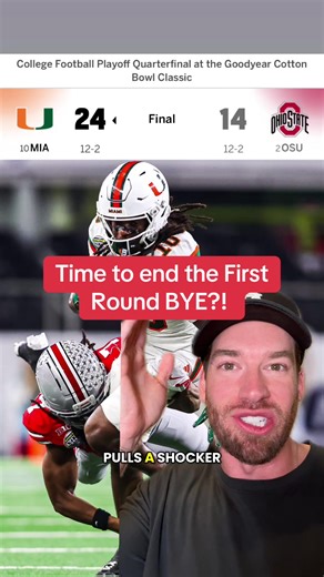 First round bye teams are still WINLESS, as Miami UPSETS Ohio State in the cotton bowl, setting up potential Georgia v Carson Beck matchup 👀🏈 #miamifootball #collegefootball #cfbplayoff #collegefootballplayoff #postseasonfootballtiktokcontest