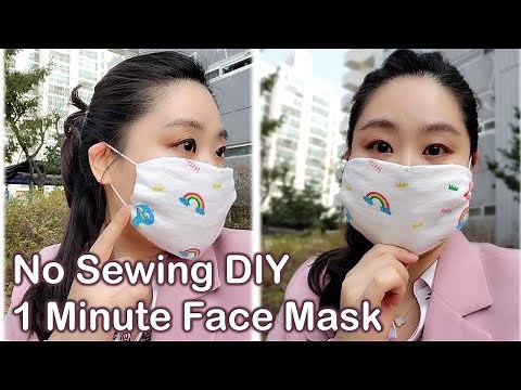How to make EASY FACE MASK in 1 MINUTE - NO SEWING! WASHABLE, REUSABLE FACE MASK [XS-XXL]