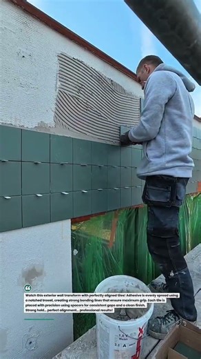 Perfect Exterior Tile Install! #tiling #construction #tiles #shorts #renovation #build