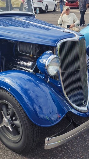 a massive supercharger lurks under the hood of this cadillac v8 powered ford hot rod