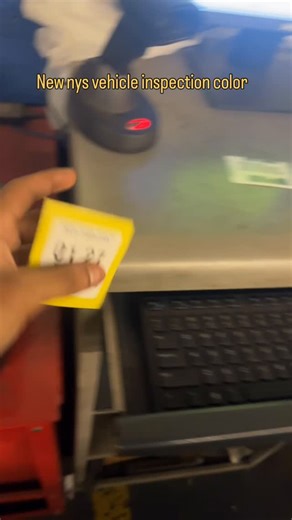 Kah💙 on Instagram: "New 2026 NYS Vehicle Inspection Sticker color😳😳 Idk how to feel about the yellow#foryou #fyp #nyc #mechaniclife #inspection"