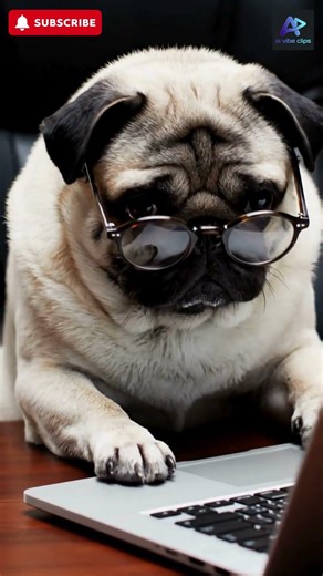 DOG WORKING ON A LAPTOP 🐶💻 | Remote Work LEVEL: DOG 😂 | AI Shorts #aivibeclips