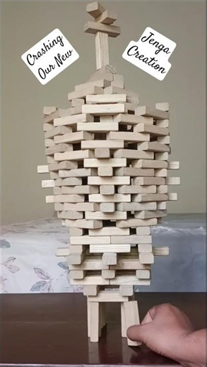 Crashing Our New Jenga Creation 🗼 Epic Crash Test 💥 #shorts #jenga #crashtest