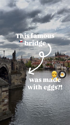 Did you know that the legendary Charles Bridge in Prague was made using 👉🥚? It sounds crazy, but it’s true. 700 years on, and they obviously did something right! To get the best tour in Prague with all food & beer included, join one of our Eating Europe tours 💜 #CharlesBridge #Prague #PragueTour #Praha #PragueWorld #Landmark #VisitPrague #CharlesBridgePrague #PragueCity #PragueLife #CzechRepublic #PragueTrip #Architecture #Construction #EatingEurope | Eating Europe Food Tours