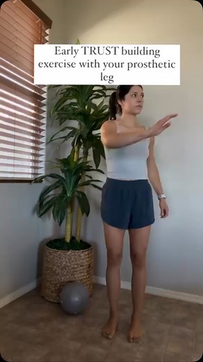 Trusting your prosthetic leg is HARD!! Here’s an exercises I like to do early on in the prosthetic rehab process just to get comfortable putting weight through the prosthesis. If you need a walker, that’s ok! Use your walker and still reach across your body. Also, if you need to lock your leg, that’s ok!! Start slowly getting used to the feeling of putting weight through your prosthesis. Trust is one of the hardest things to build in your journey. Posted @withregram • @jackie.dpt #trusttheproces