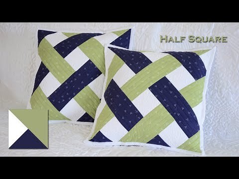 Patchwork Half Square 4,5" Fast sewing. Fast and mirror. Intertwined stripes.