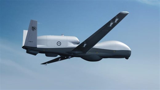Arrival of the first MQ-4C Triton on track